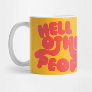 Jean Paul Sartre 'Hell Is Other People' Typography Design Mug